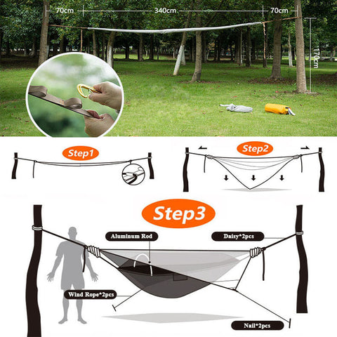 Naturehike 1 Person Hammock With Awning & Mosquito Net, hammock,[product_description] - wilderneeds