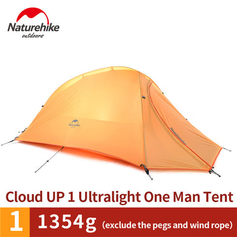 Naturehike CloudUp Series Ultralight Hiking Tent 20D/210T Fabric  For 1 Person With Mat  NH15T001-T, ,[product_description] - wilderneeds