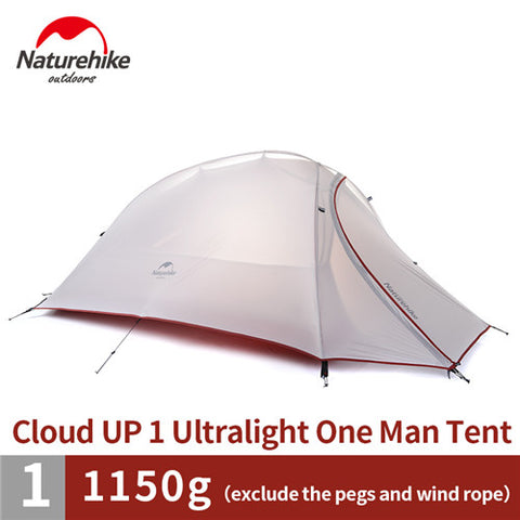 Naturehike CloudUp Series Ultralight Hiking Tent 20D/210T Fabric  For 1 Person With Mat  NH15T001-T, ,[product_description] - wilderneeds