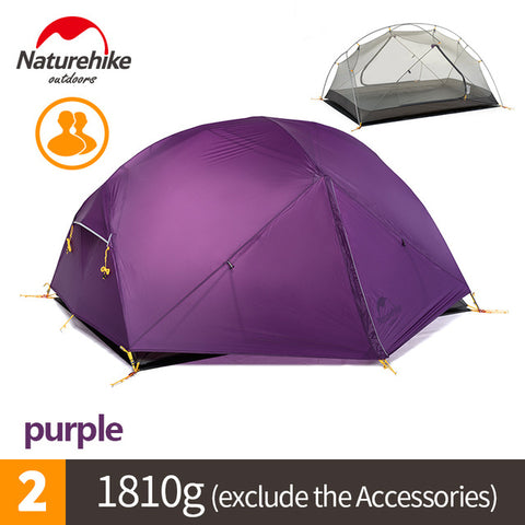 Naturehike Mongar 3 Season Camping Tent 20D Nylon Fabic Double Layer Waterproof Tent for 2 Persons NH17T007-M, ,[product_description] - wilderneeds
