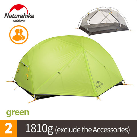 Naturehike Mongar 3 Season Camping Tent 20D Nylon Fabic Double Layer Waterproof Tent for 2 Persons NH17T007-M, ,[product_description] - wilderneeds
