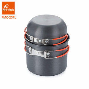 Fire-Maple Backpacking Cookware set Aluminum Alloy Pot for 1-2 Persons Light Weight 195g FMC-207L, cool gadgets and gears,[product_description] - wilderneeds