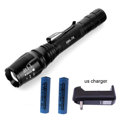 Super Bright Strong Light Zoom CREE XML-T6 5 Modes LED Flashlight Waterproof 6000 Lumen Police Flashlights 18650 Torch Lights, ,[product_description] - wilderneeds