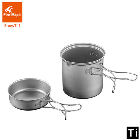Fire Maple SnowTi 1 Portable Snow Titanium 0.65L Outdoor Camping Pot and 0.28L Frying Pan Ultra-Light Camping Pots Set, cool gadgets and gears,[product_description] - wilderneeds