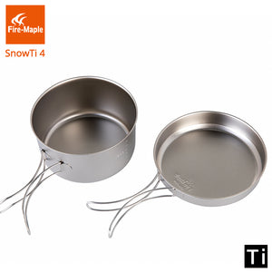 Fire Maple SnowTi 4 Portable Snow Titanium 0.8L Outdoor Camping Pot and 0.38L Frying Pan Ultra-Light Camping Pots Set, cool gadgets and gears,[product_description] - wilderneeds
