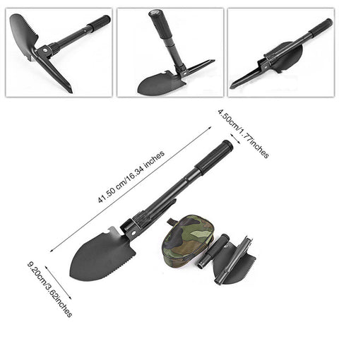 Multi-function Camping Shovel Military Portable Folding shovel Survival Spade Trowel Dibble Pick Emergency Garden Outdoor Tool, ,[product_description] - wilderneeds