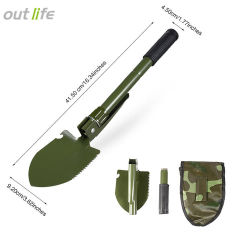 Multi-function Camping Shovel Military Portable Folding shovel Survival Spade Trowel Dibble Pick Emergency Garden Outdoor Tool, ,[product_description] - wilderneeds