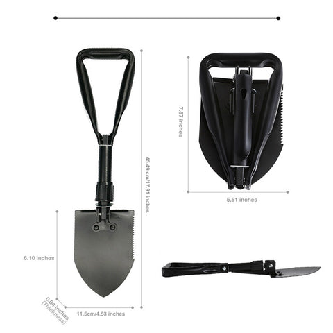 Multi-function Camping Shovel Military Portable Folding shovel Survival Spade Trowel Dibble Pick Emergency Garden Outdoor Tool, ,[product_description] - wilderneeds